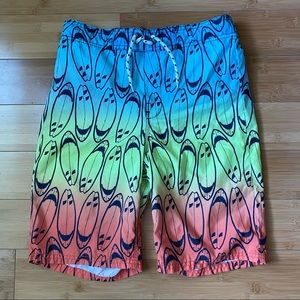 OshKosh Boys Neon Surfboard Print Swim Trunks Size 14